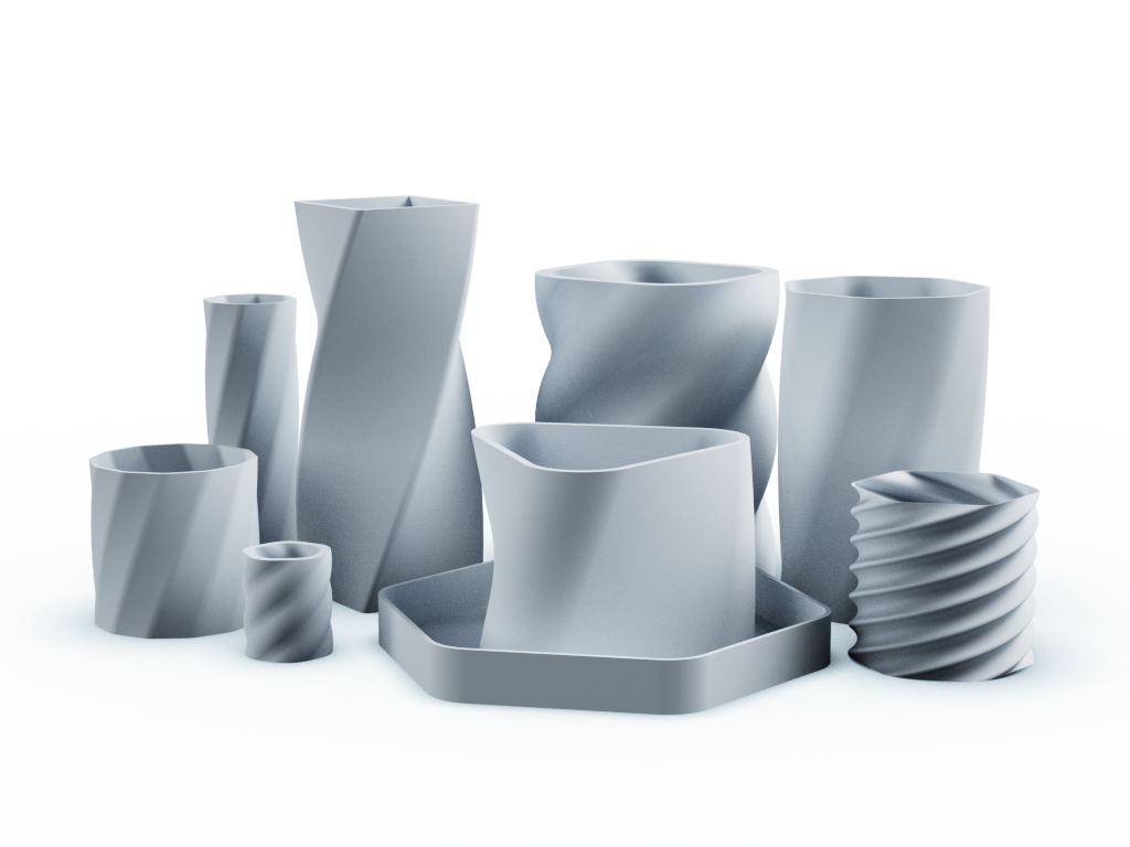 3D printable parametric twisted vase with modern aesthetic